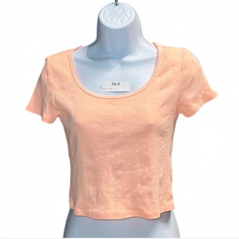 American Eagle Peachy Pink ribbed crop Top